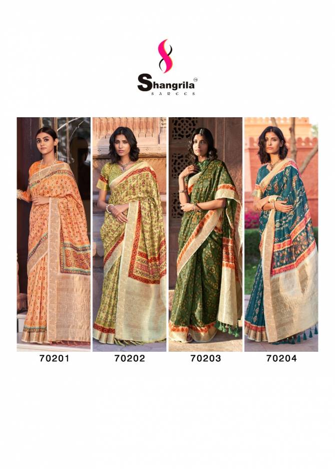 Shangrila Tanishq New Exclusive Wear Digital Linen Latest Designer Saree Collection